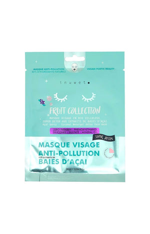 Masque anti-pollution 100% bio cellulose - Baies d'açai - Visage - 30 ml