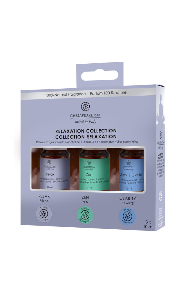 Diffuseur de parfum - Collection relaxation - Huiles essentielles - 3 x 10 ml