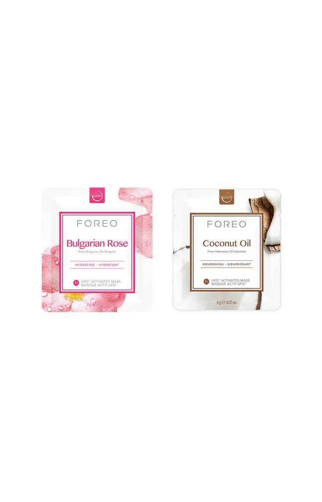 Masques actifs régénérants & hydratants - Huile de rose & coco - 2 x 6 unités