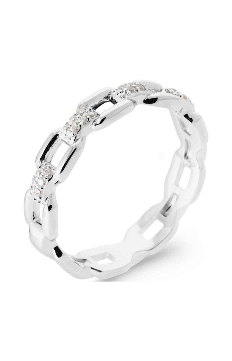 Bague - Argent 925/ 1000 rhodié & oxyde de zirconium
