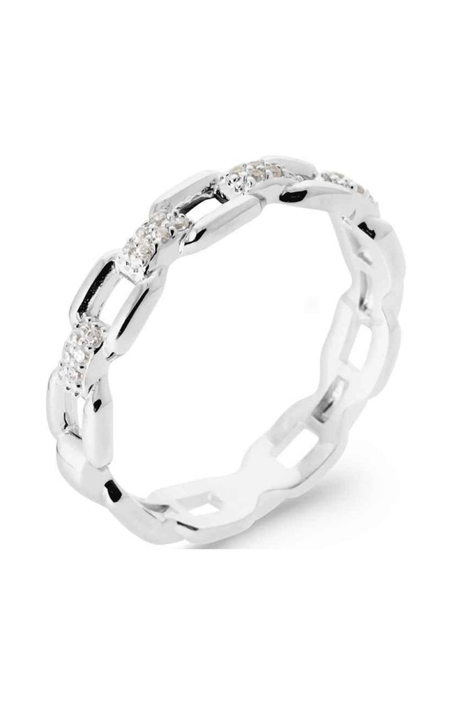 Bague - Argent 925/ 1000 rhodié & oxyde de zirconium