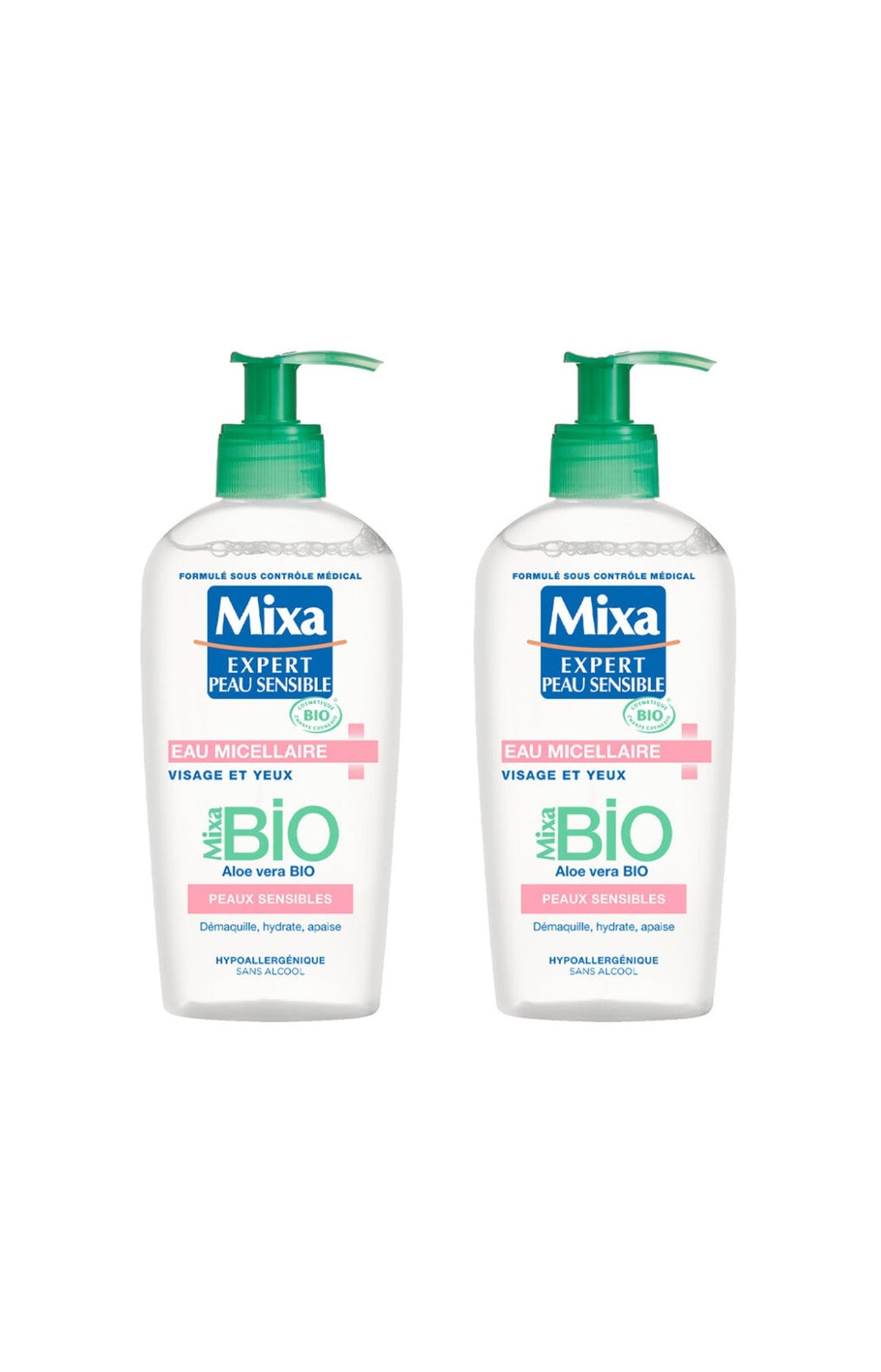 Eaux micellaire bio - Aloe vera - Peaux sensibles - 2 x 200 ml