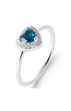 Bague - Argent 925/1000 rhodié & oxyde de zirconium
