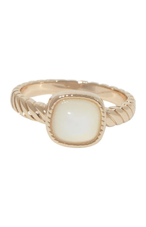Bague Pamela - Laiton doré & nacre
