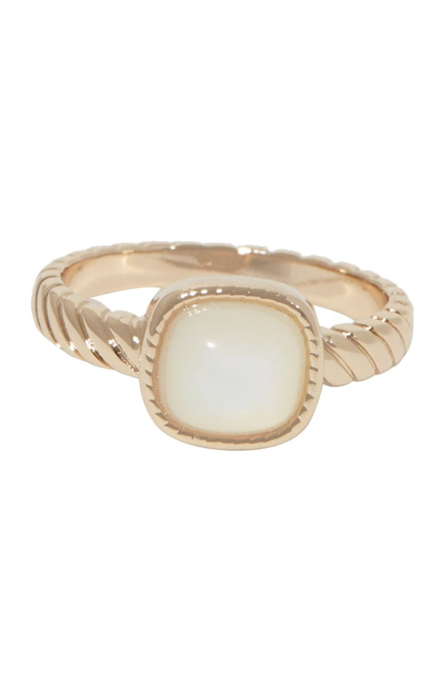 Bague Pamela - Laiton doré & nacre