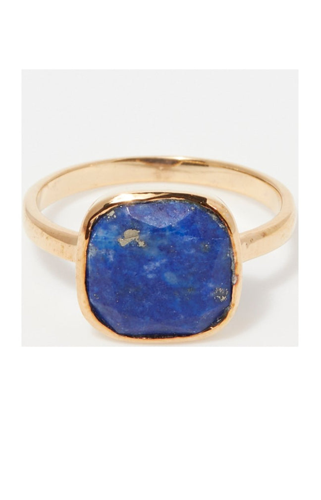 Bague Sia - Laiton doré & lapis