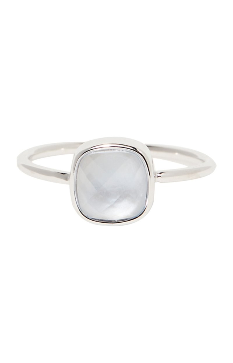 Bague Aëlle -  Laiton & nacre bleue