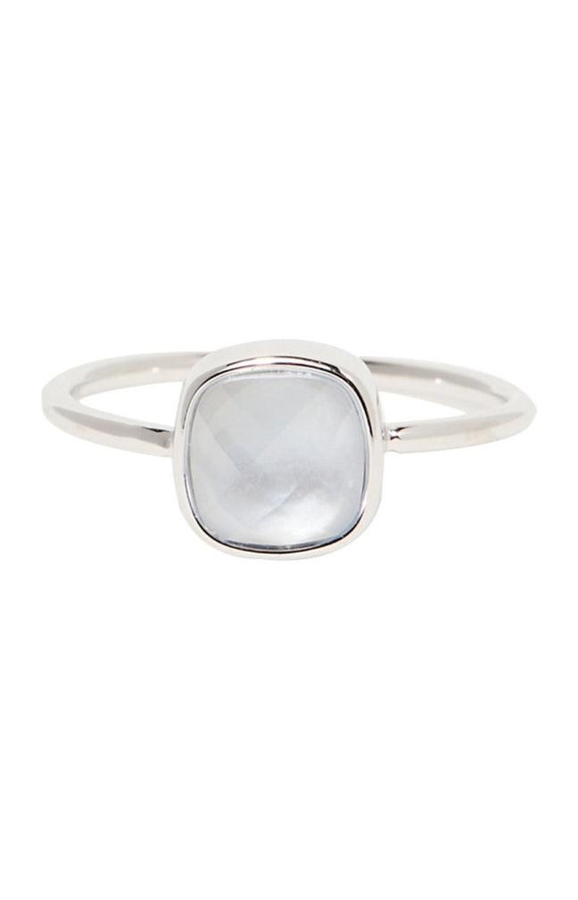 Bague Aëlle -  Laiton & nacre bleue