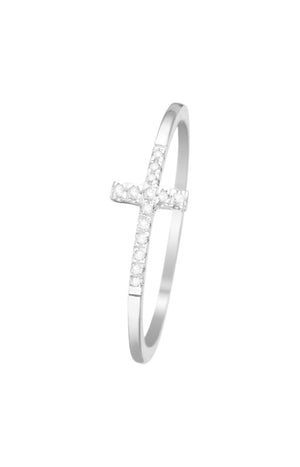 Bague Christiane -  Or blanc 375/1000 & diamant