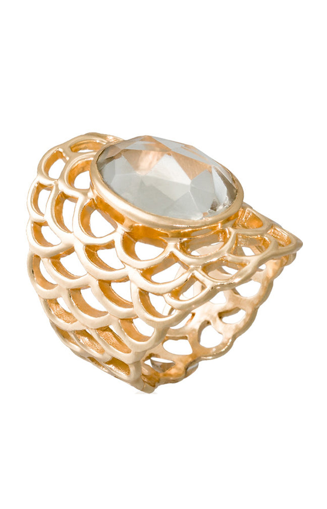 Bague Freida - Laiton doré & améthyste verte