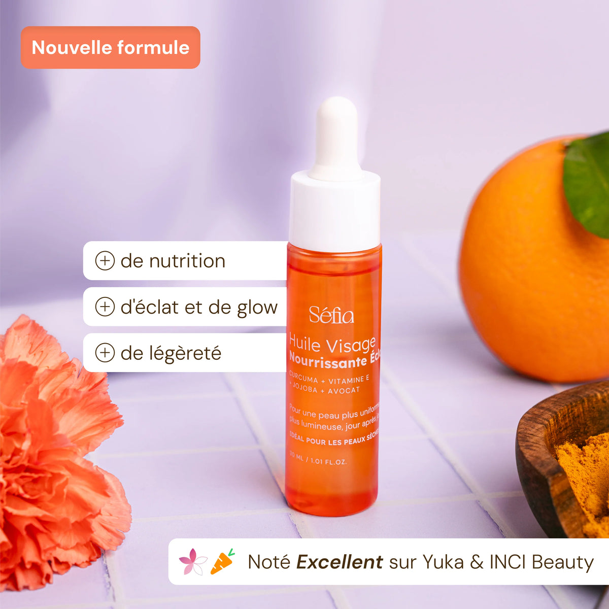 Huile Visage Nourrissante au Curcuma