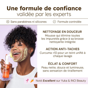 Nettoyant Visage au Curcuma avec brosse intégrée