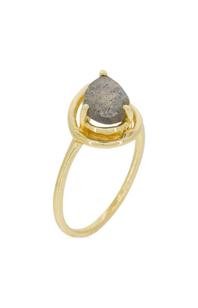 Bague Jenny - Laiton doré & labradorite