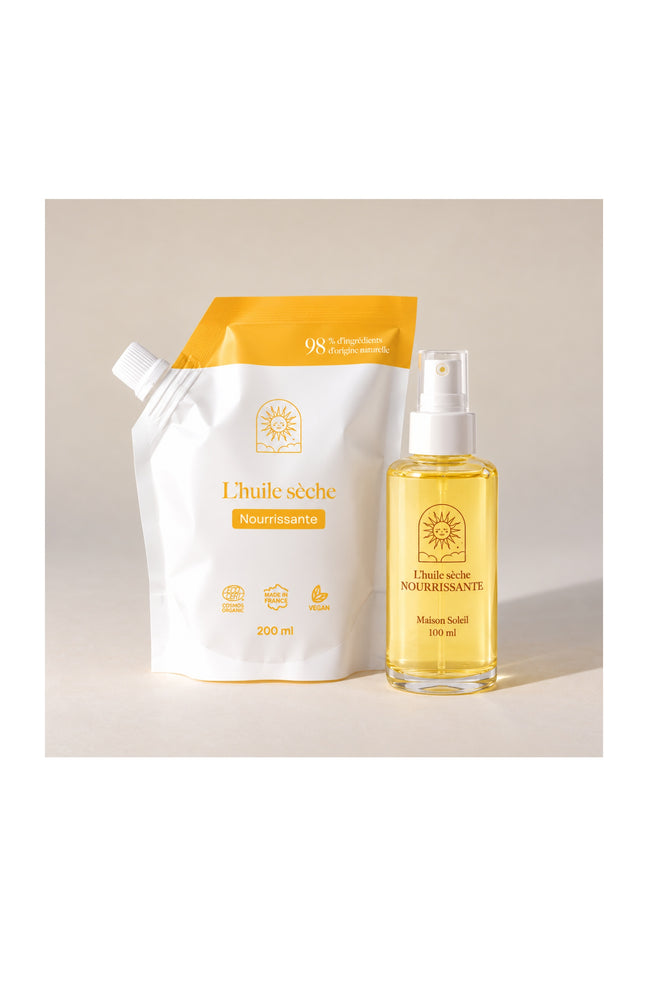 Huile sèche nourrissante bio & recharge