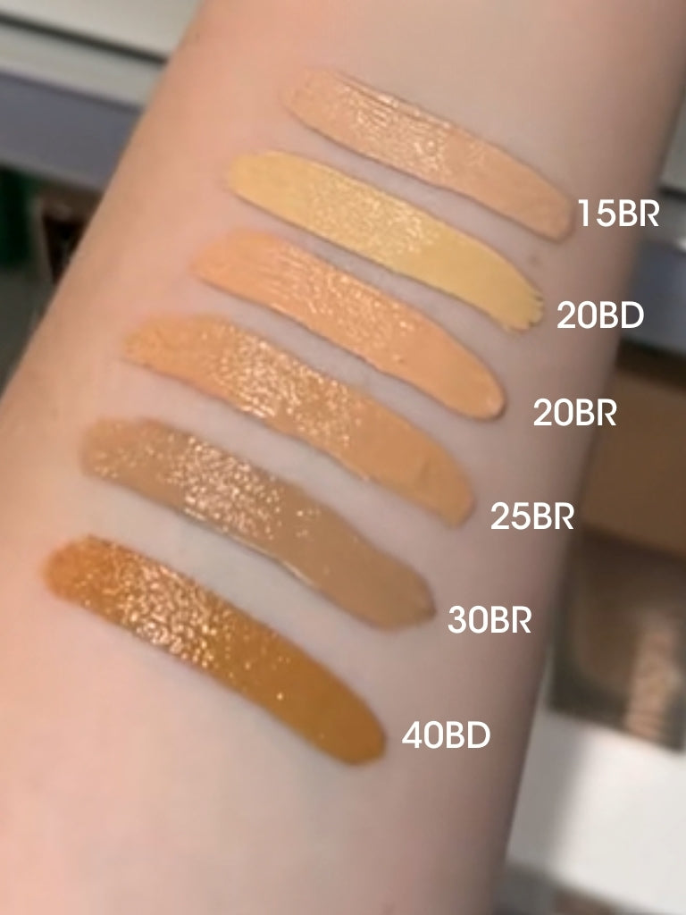 swatch des teintes sur un bras 